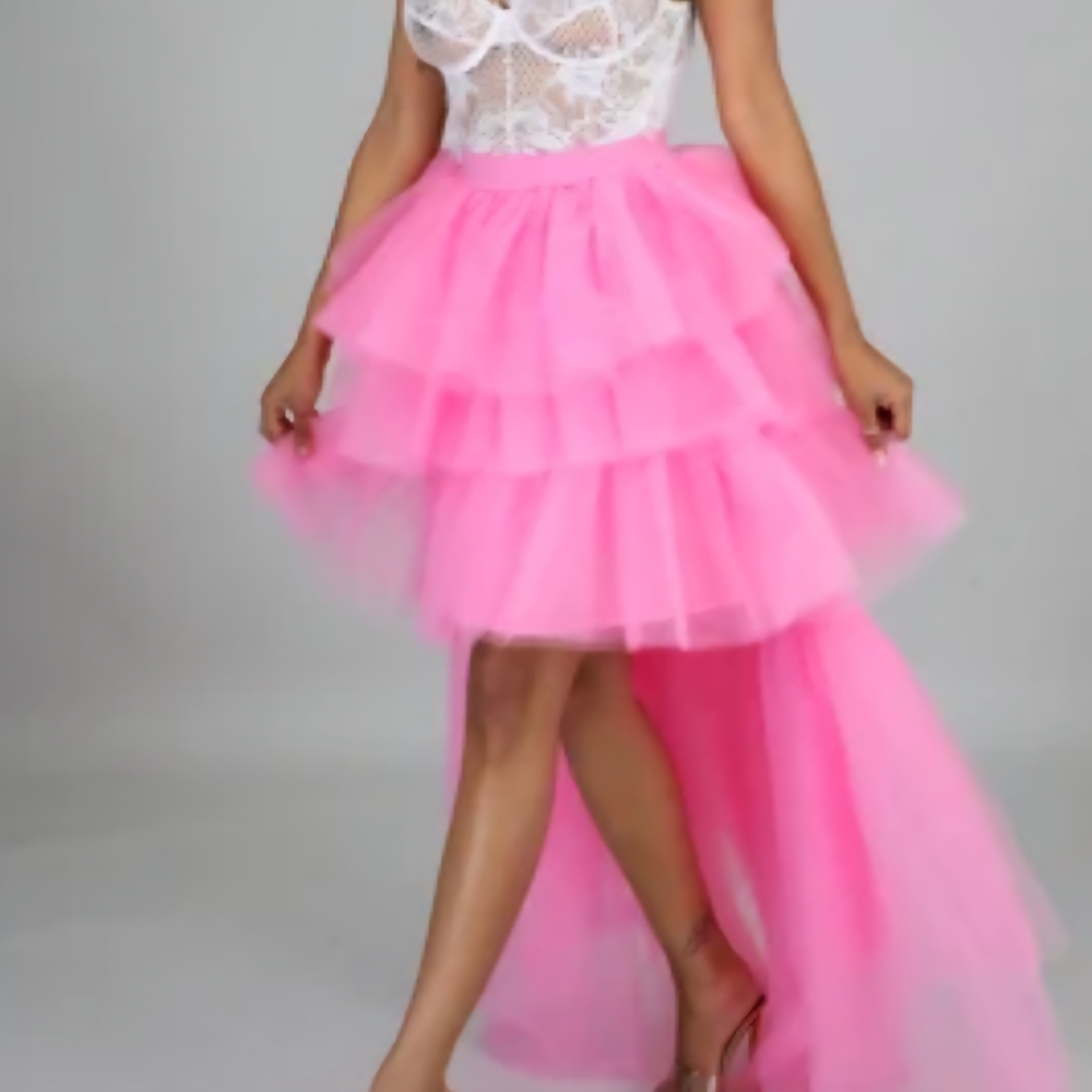 Hot & Delicious Pink High Low Skirt